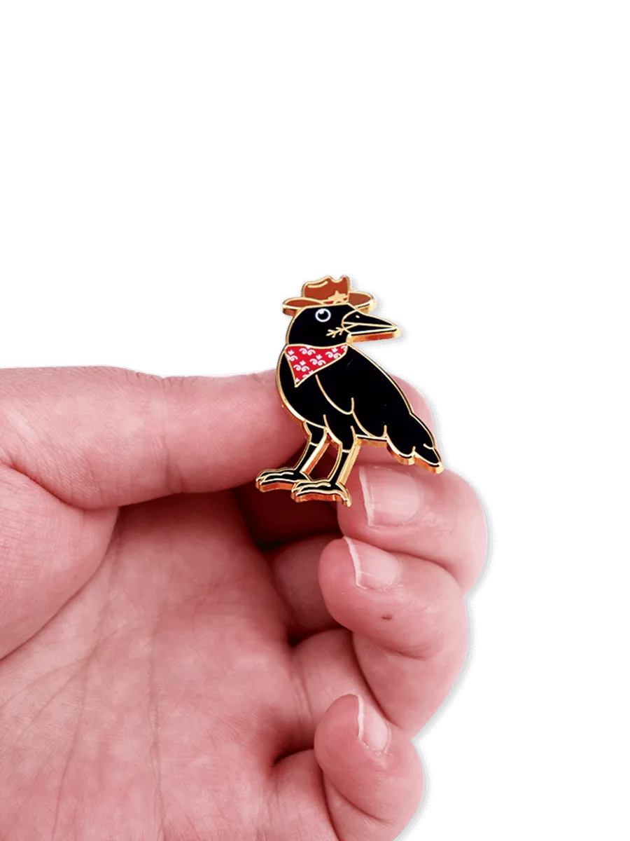 Cowboy Crow Brooch