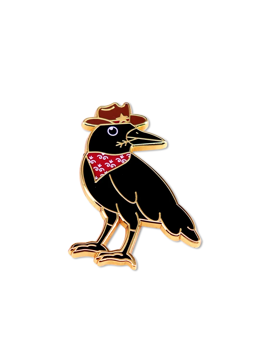 Cowboy Crow Brooch