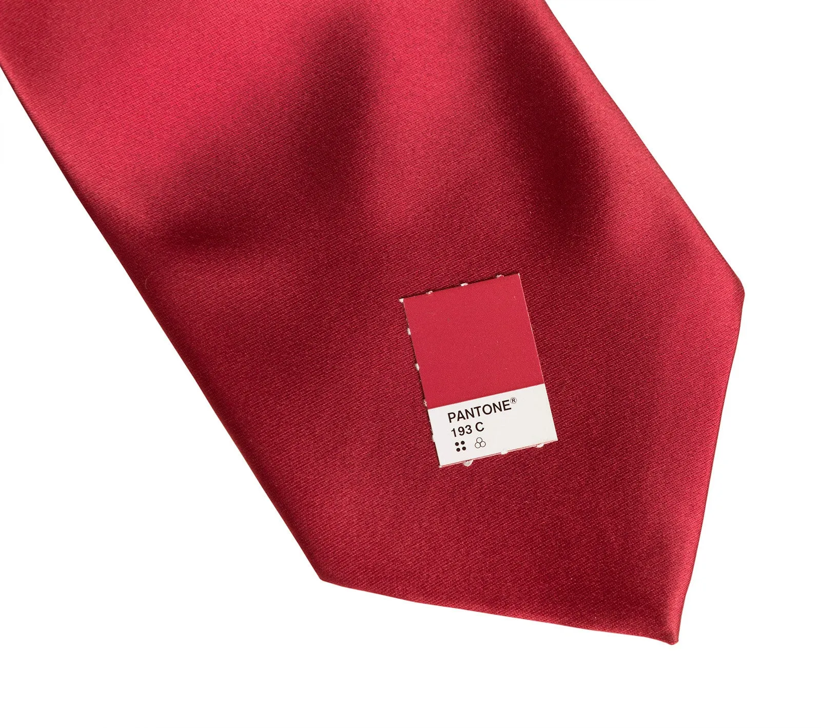 Crimson Red Necktie. Solid Color Satin Finish Tie, No Print