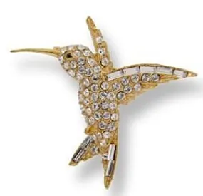 Crystal Hummingbird Pin