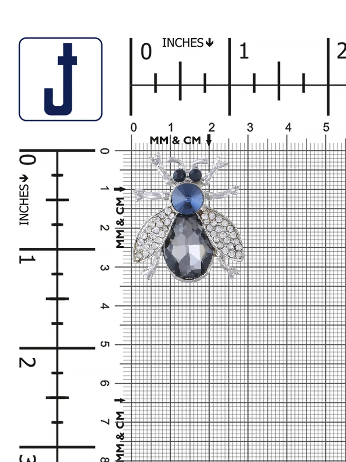 Diamond Studded Honeybee Design Silver Brooch