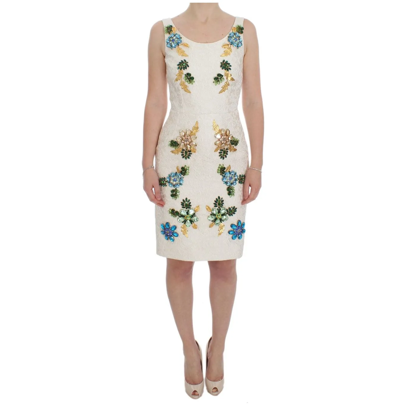 Dolce & Gabbana Elegant Floral Brocade Sheath Dress