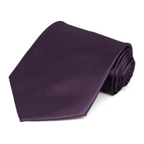 Eggplant Purple Extra Long Solid Color Neckties