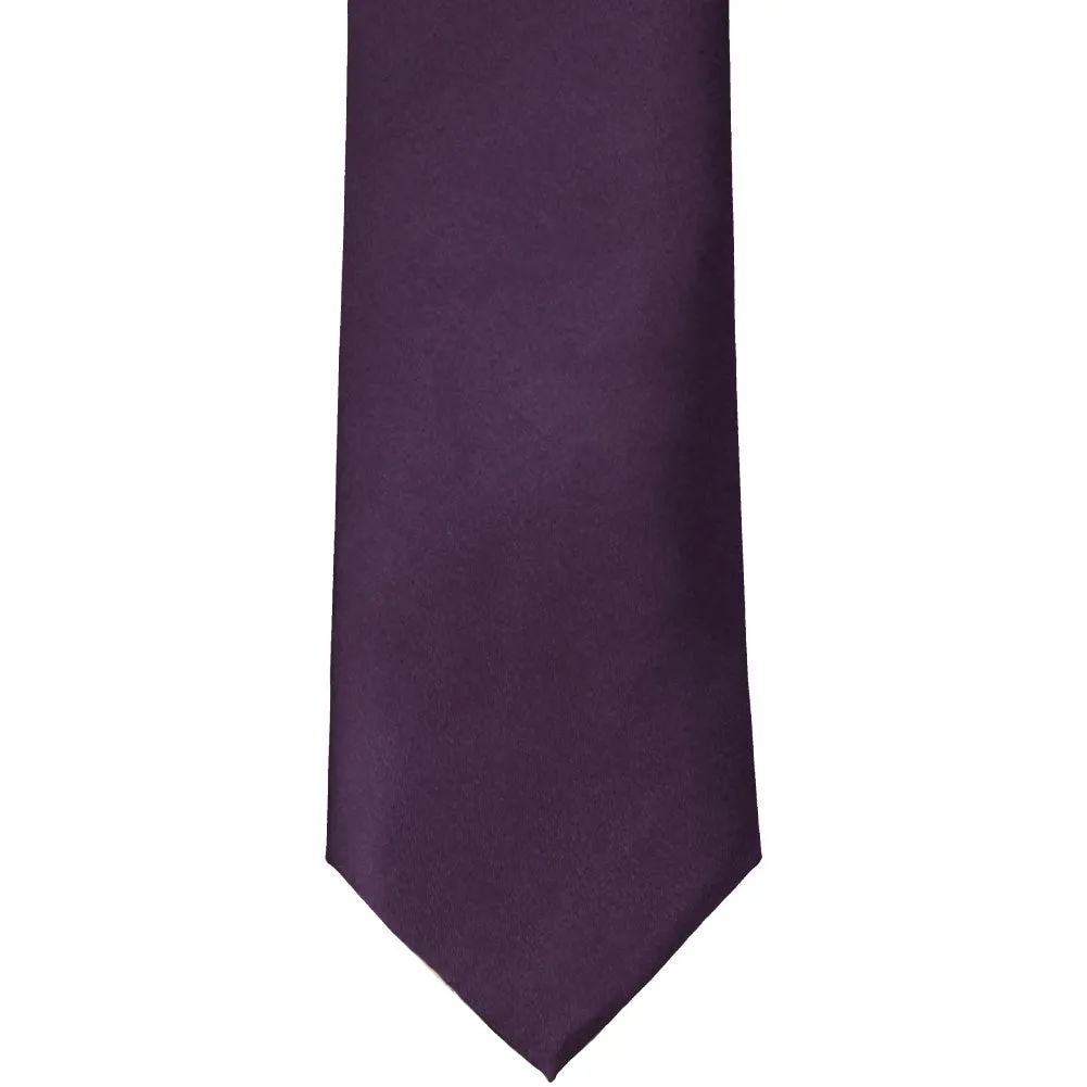 Eggplant Purple Extra Long Solid Color Neckties