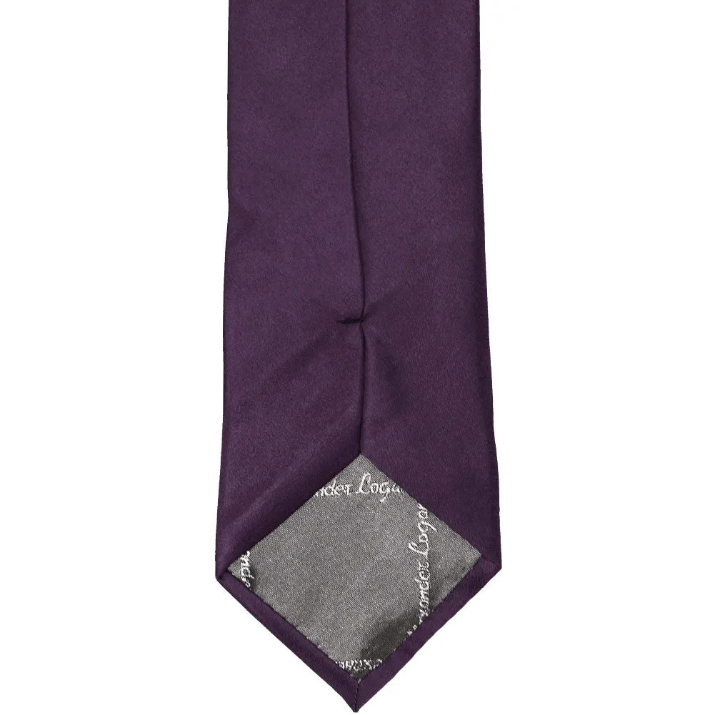 Eggplant Purple Extra Long Solid Color Neckties