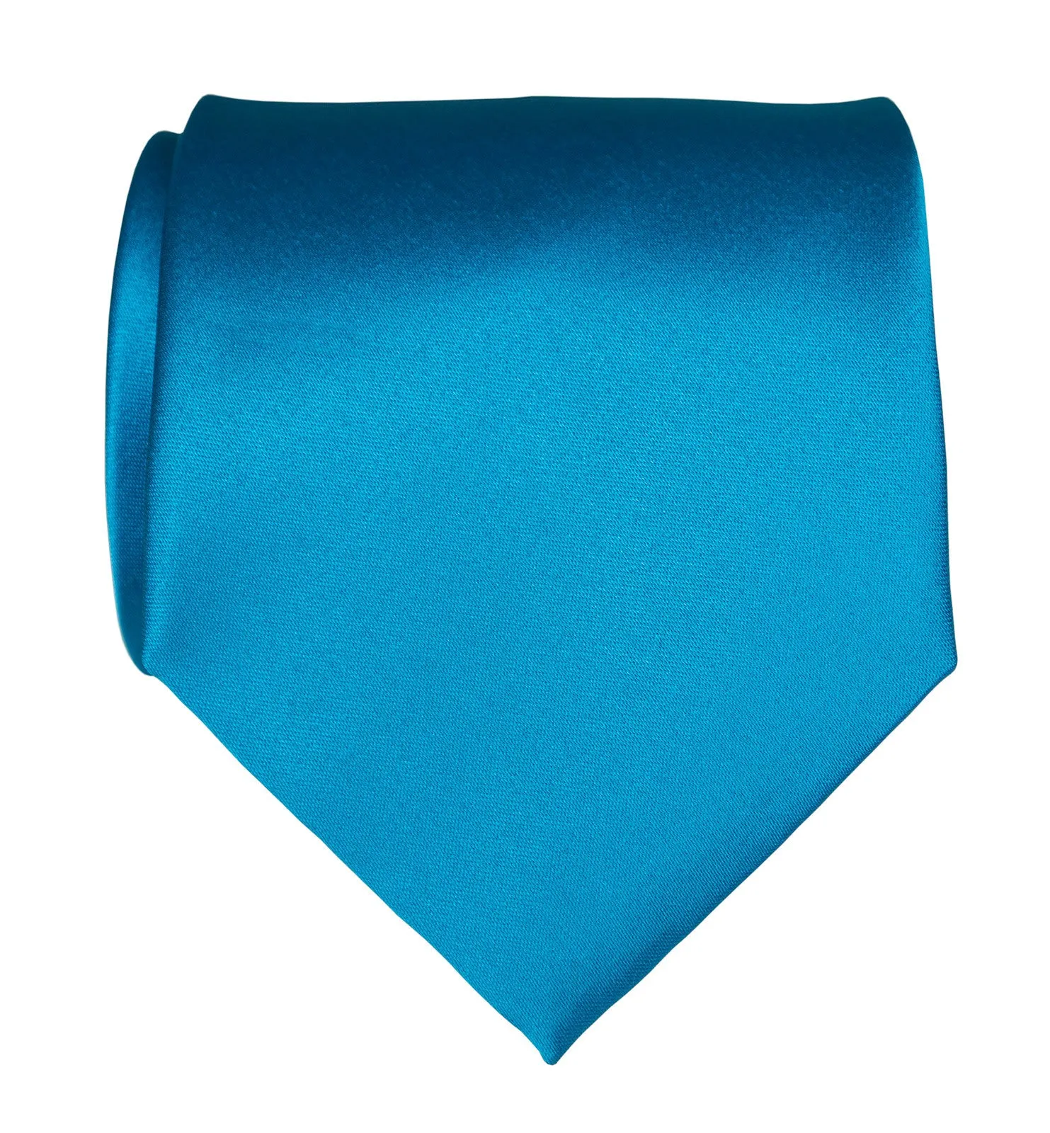 Electric Blue Necktie. Solid Color Satin Finish Tie, No Print