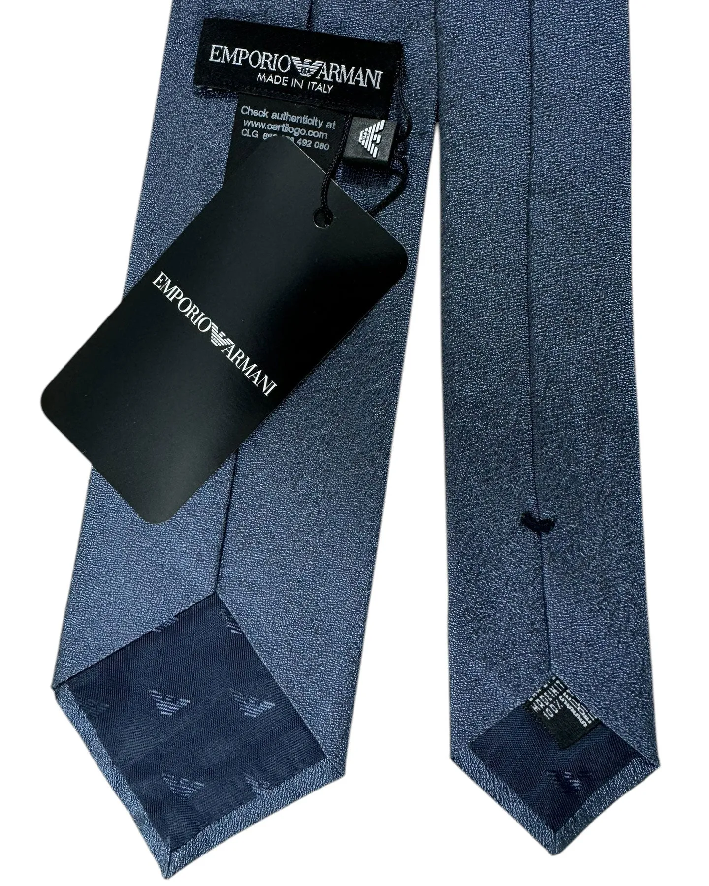 Emporio Armani Silk Tie Blue Gray Solid