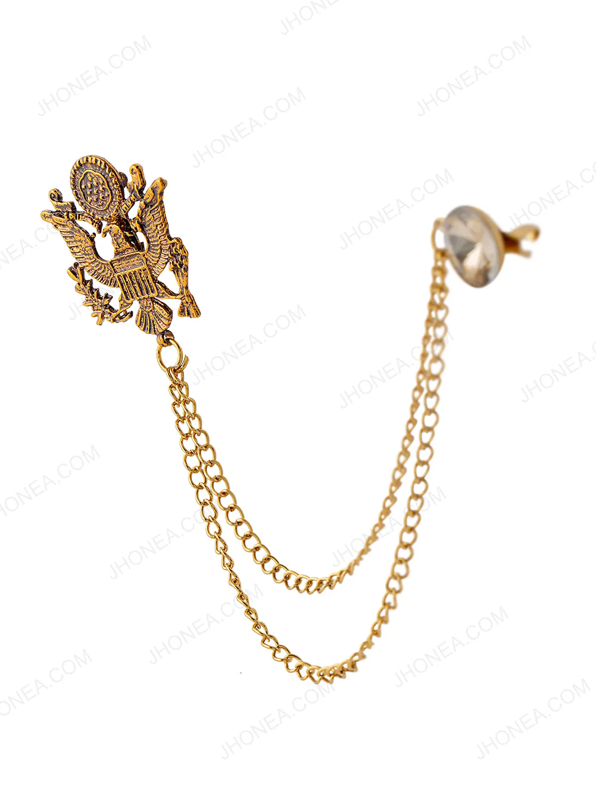 Ferocious Rising Phoenix Antique Bronze Chain Brooch