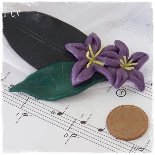 Flower Polymer Clay Brooch