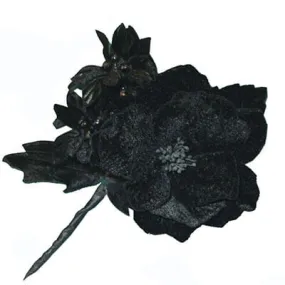 Flower Trim - Black Velvet Flower Bouquet