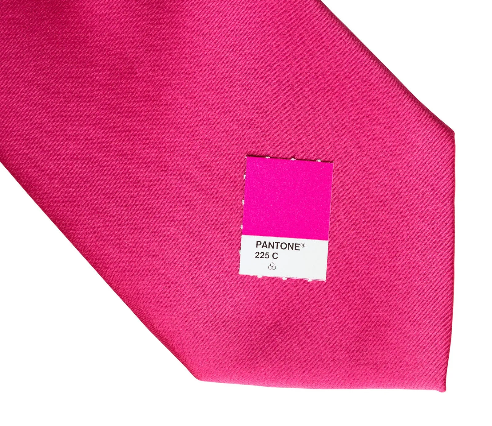 Fuchsia Pink Necktie. Solid Color Satin Finish Tie, No Print