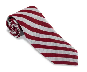 Garnet/Grey Bar Stripes Necktie - F1085