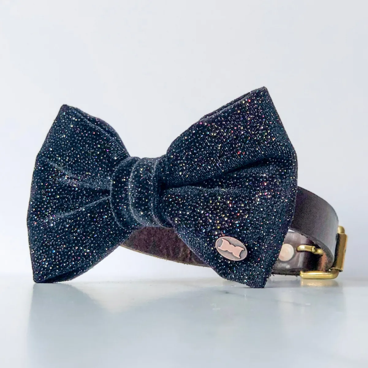 Glitter Ball Velvet Dog Bow Tie