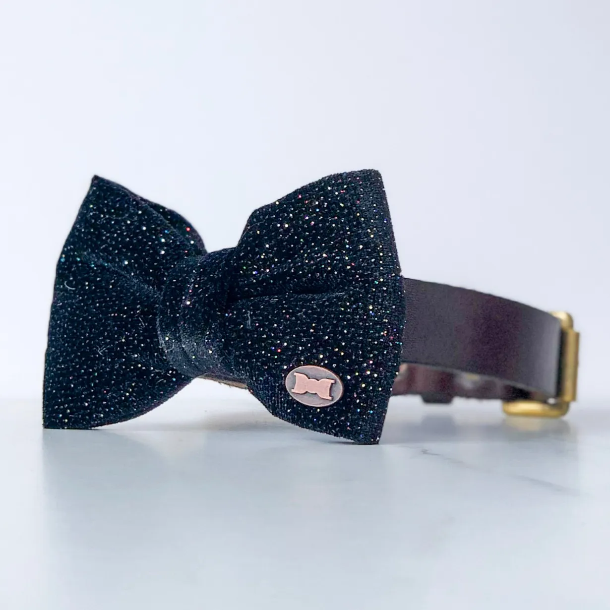 Glitter Ball Velvet Dog Bow Tie