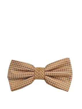 Gold Patterned Silk Bow Tie