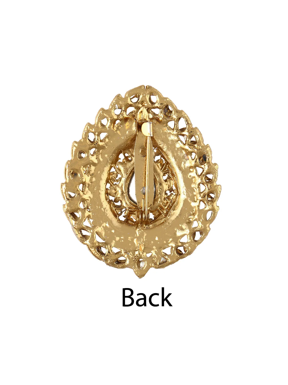 Golden Drop Design Ethnic Diamond Brooch