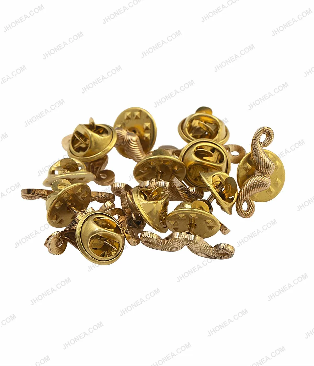 Golden Mustache Collar Pin Brooch for Men