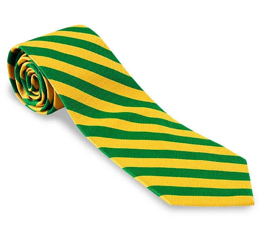 Gold/Green Bar Stripes Necktie - F1406