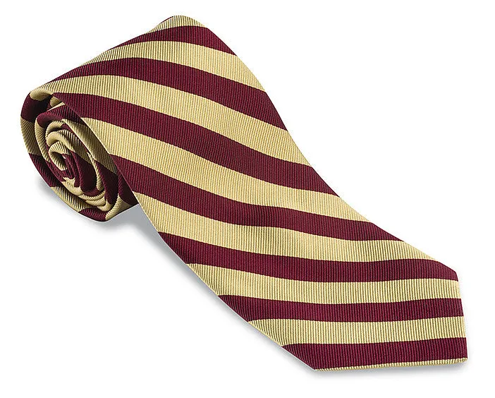 Gold/Red Bar Stripes Necktie - F675