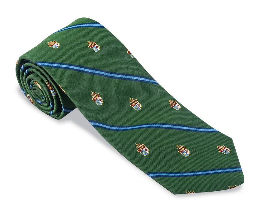 Green Heraldic Stripes Necktie - F5323