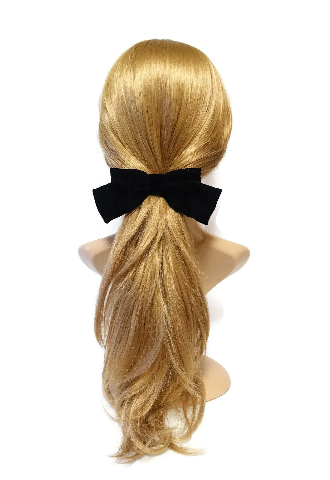 Handmade Black Silk Velvet Hair Bow Collection Claw Clip French Barrette Series Black Bow Hair Accessories