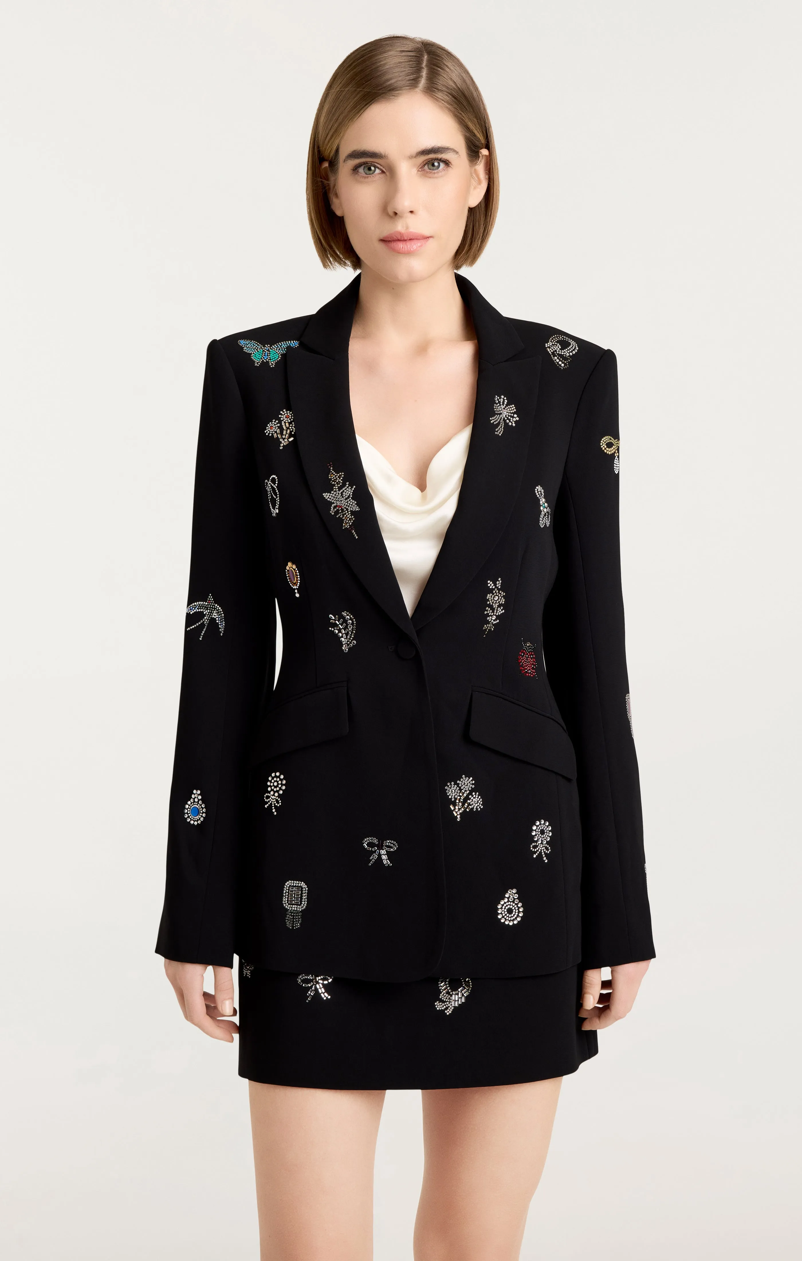 Heatset Brooches Embellished Cheyenne Blazer