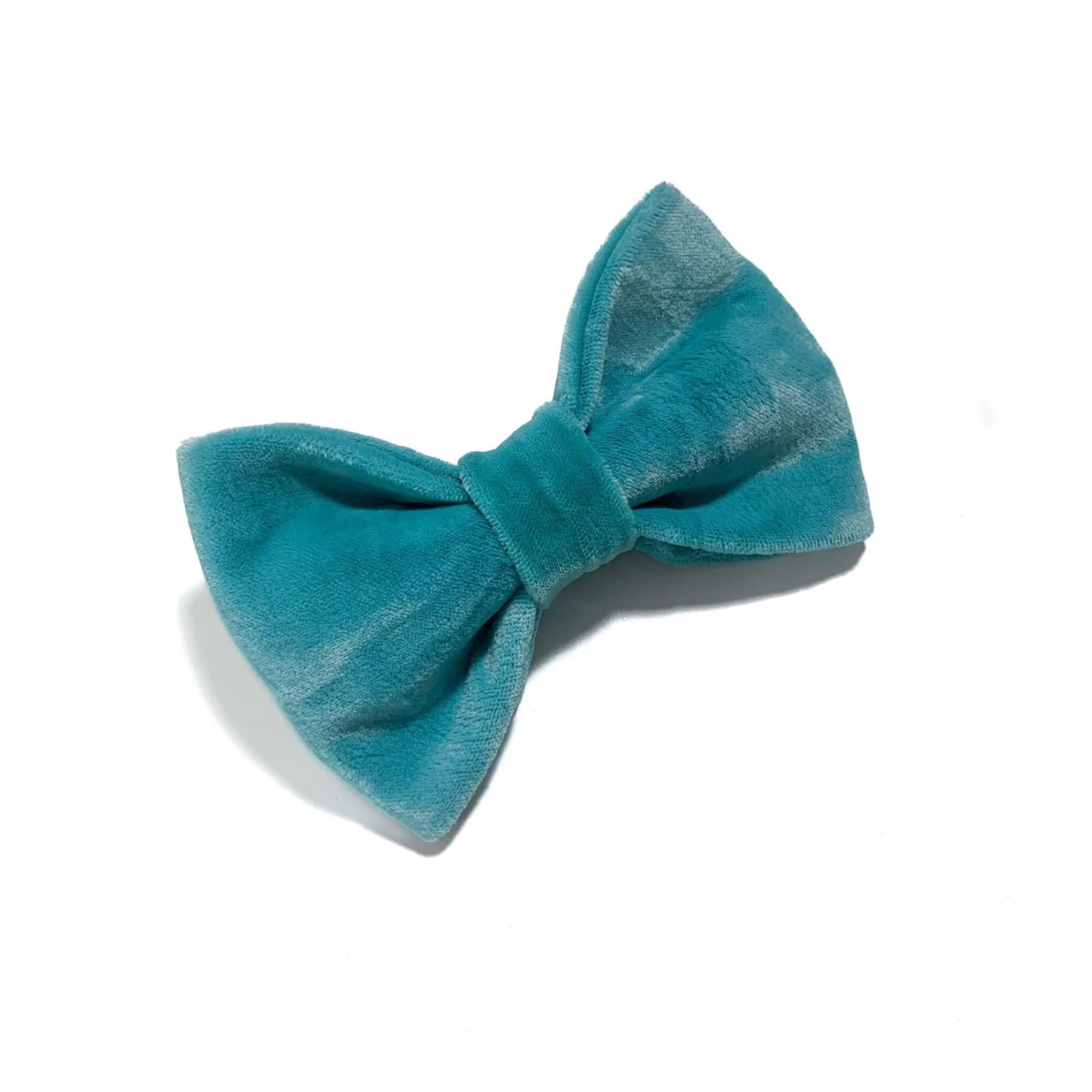 Icy Teal Velvet Bow Tie