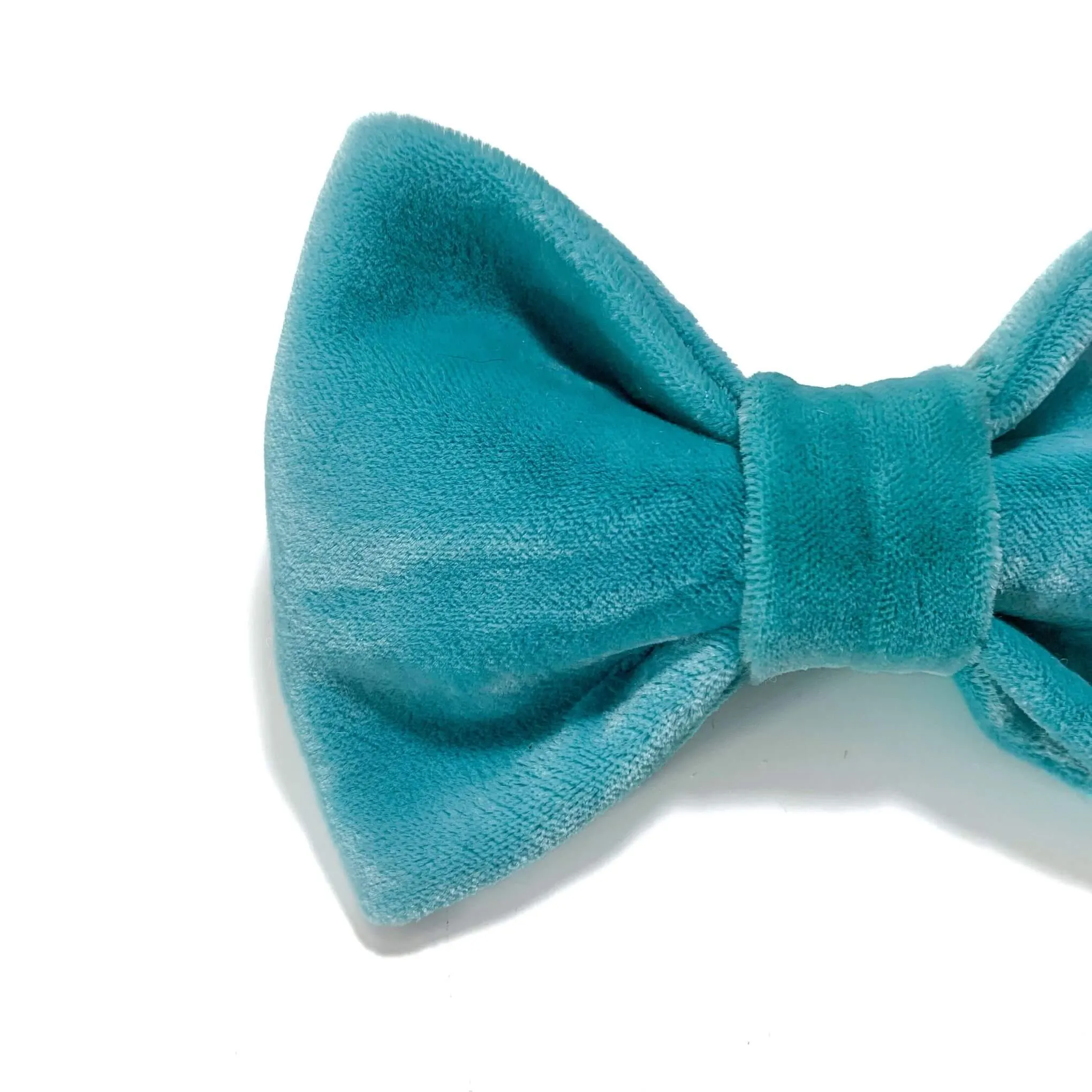 Icy Teal Velvet Bow Tie