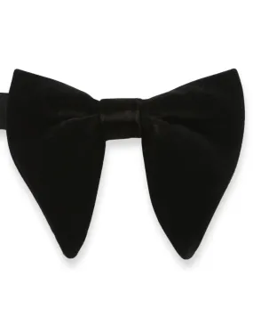 JA Floppy 10cm Velvet Bow Tie - Black