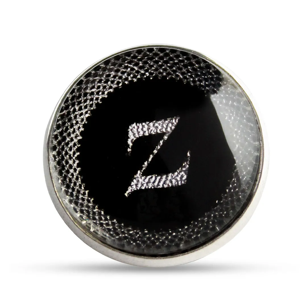 Kavove Alphabet 'Z' Black Colour Lapel Pin