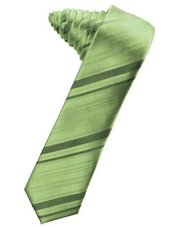 Kelly Striped Satin Skinny Necktie