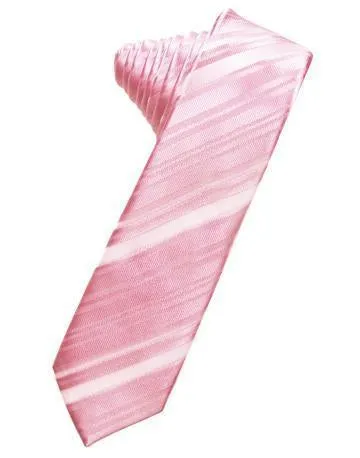 Kelly Striped Satin Skinny Necktie