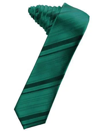 Kelly Striped Satin Skinny Necktie