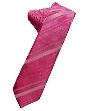 Kelly Striped Satin Skinny Necktie