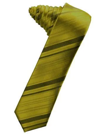 Kelly Striped Satin Skinny Necktie