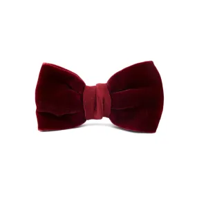 Lanvin Pre-tied Maroon Velvet Bow Tie