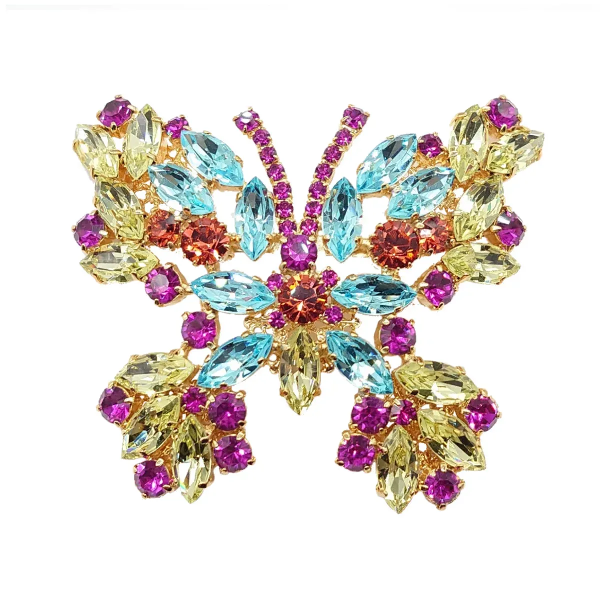 Large Swarovski Crystals Butterfly Statement Brooch