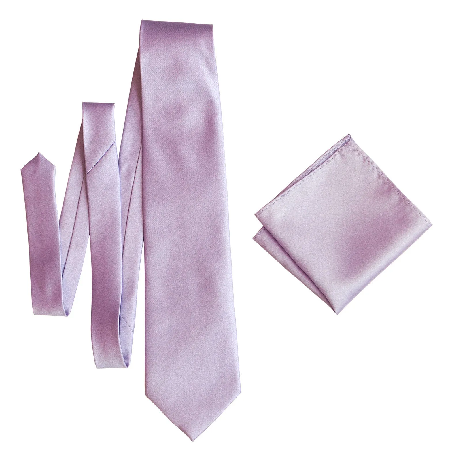 Lavender Necktie. Light Purple Solid Color Satin Finish Tie, No Print