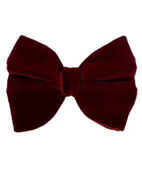 Le Noeud Papillon Bow Tie Bordeaux Velvet Large Pre-Tied Butterfly