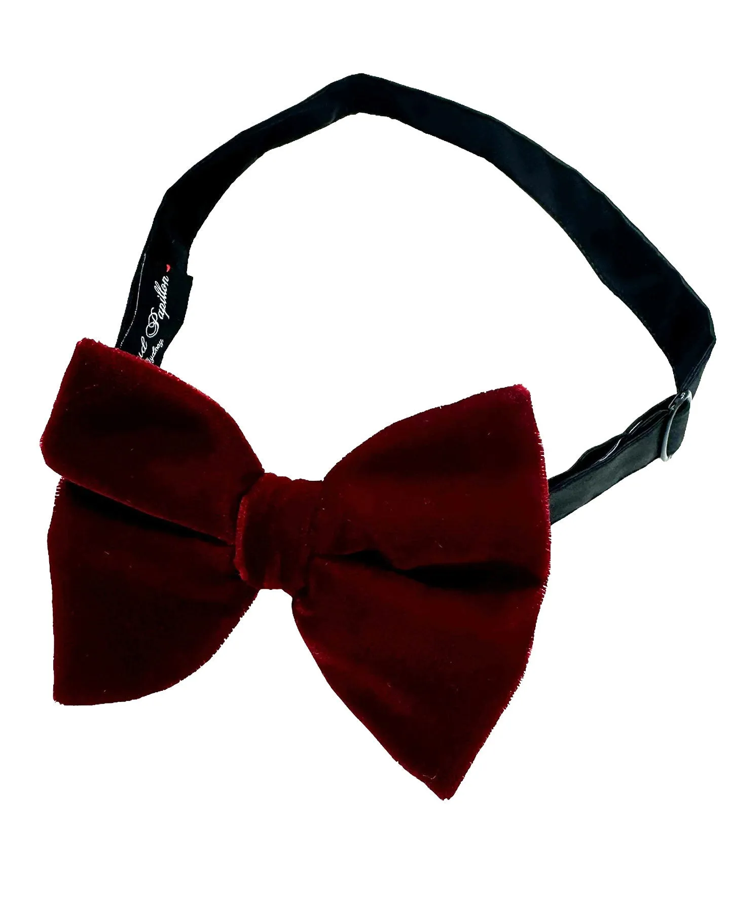 Le Noeud Papillon Bow Tie Bordeaux Velvet Large Pre-Tied Butterfly