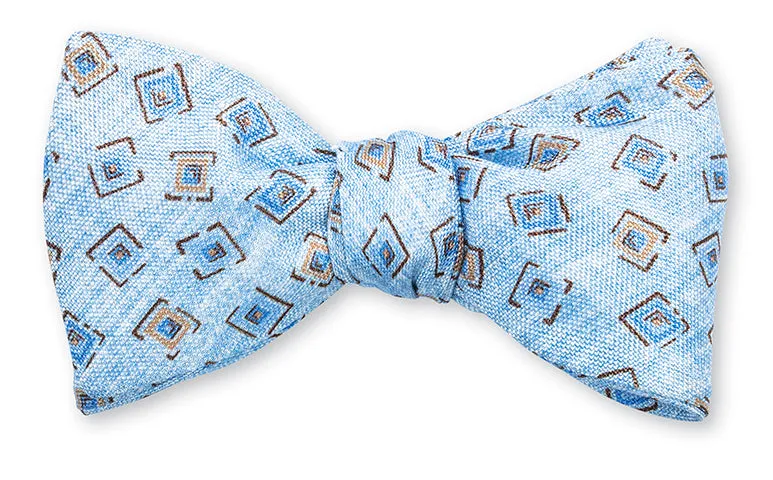 Light Blue Brinkley Medallions Bow Tie - B5198