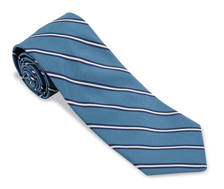 Light Blue/Navy Queens Stripes Necktie - F5563