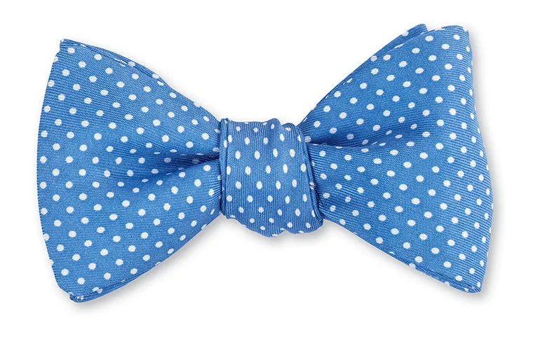 Light Blue/White Halstead Polka Dots Bow Tie - B4407