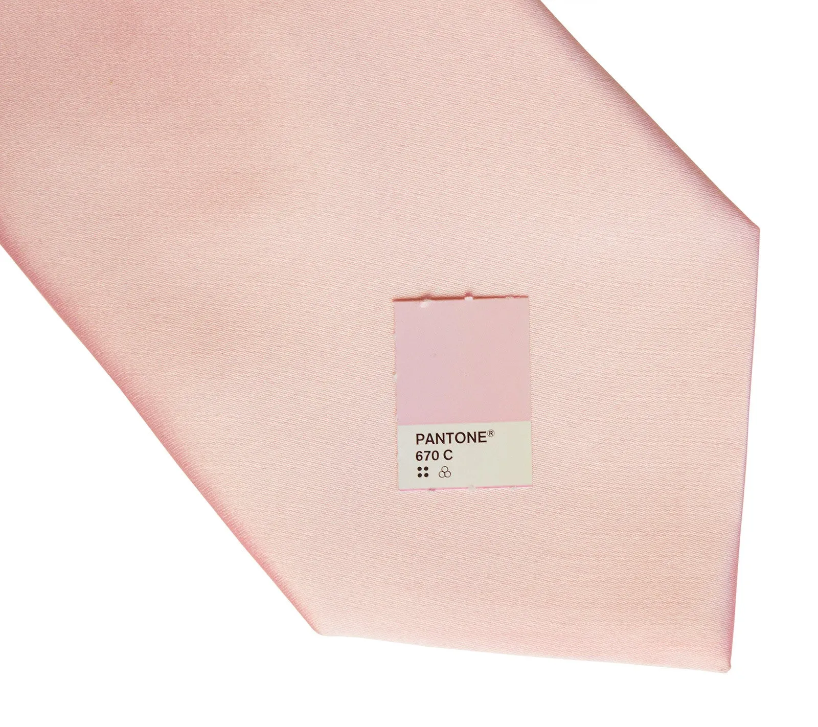 Light Pink Necktie. Solid Color Satin Finish Tie, No Print