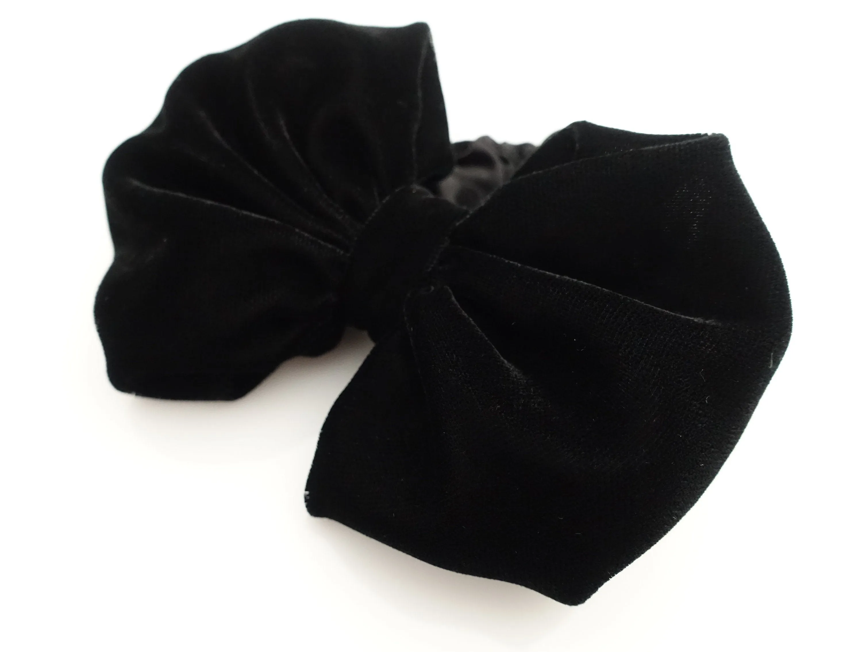 Luxury soft silk velvet balloon hair bow scrunchies pearl embellished scrunchy black velvet hair tie ponytail holder women scrunchy new