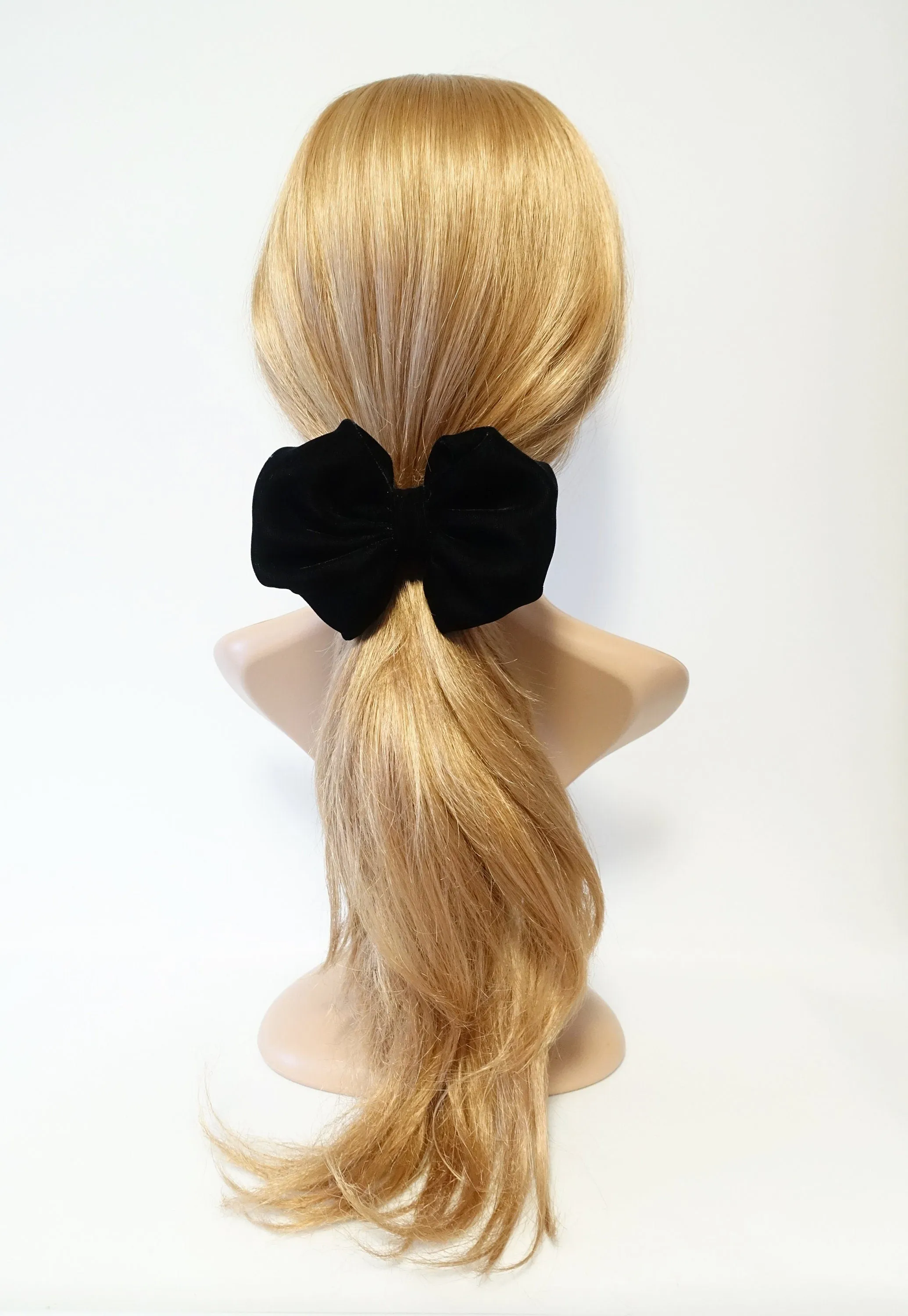 Luxury soft silk velvet balloon hair bow scrunchies pearl embellished scrunchy black velvet hair tie ponytail holder women scrunchy new