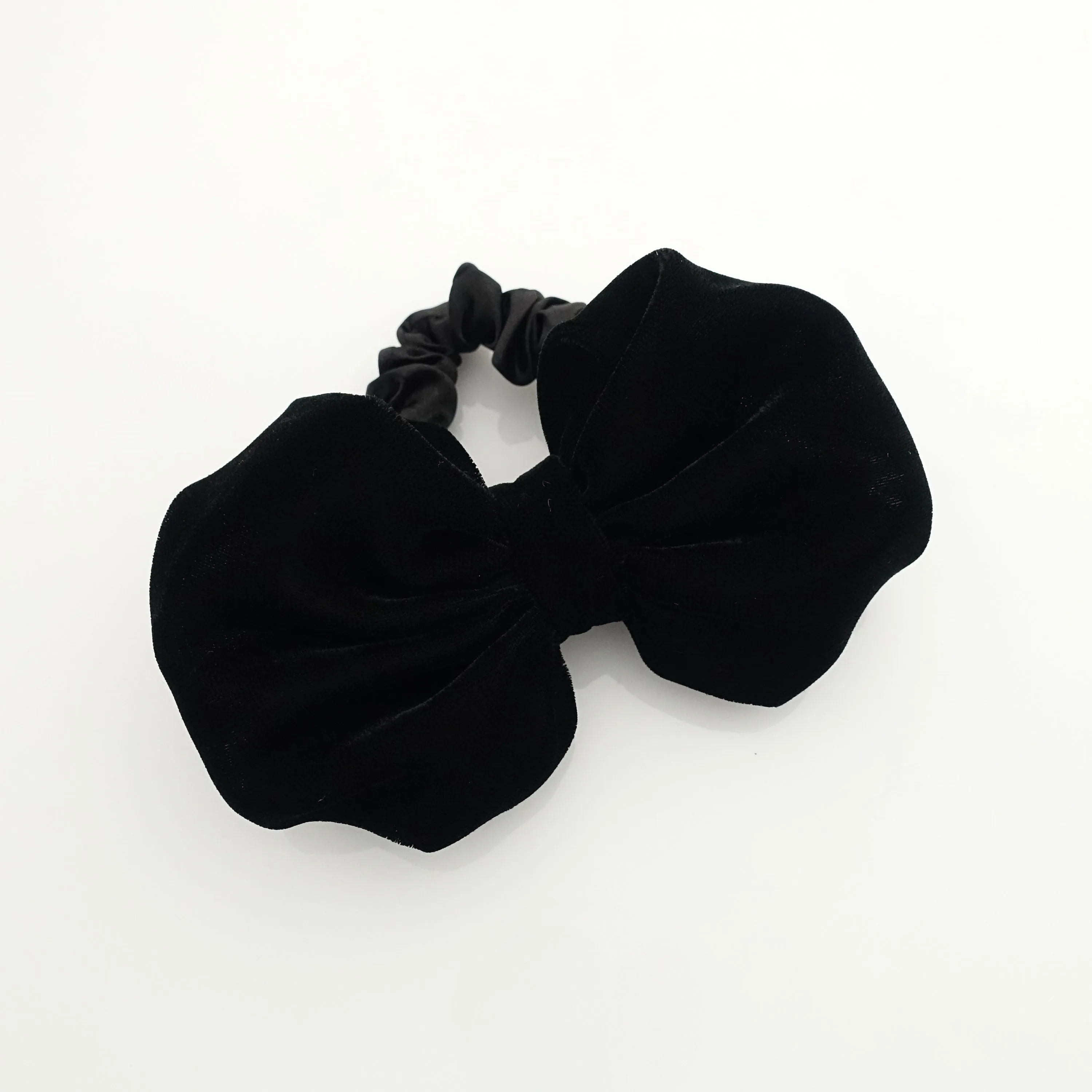 Luxury soft silk velvet balloon hair bow scrunchies pearl embellished scrunchy black velvet hair tie ponytail holder women scrunchy new