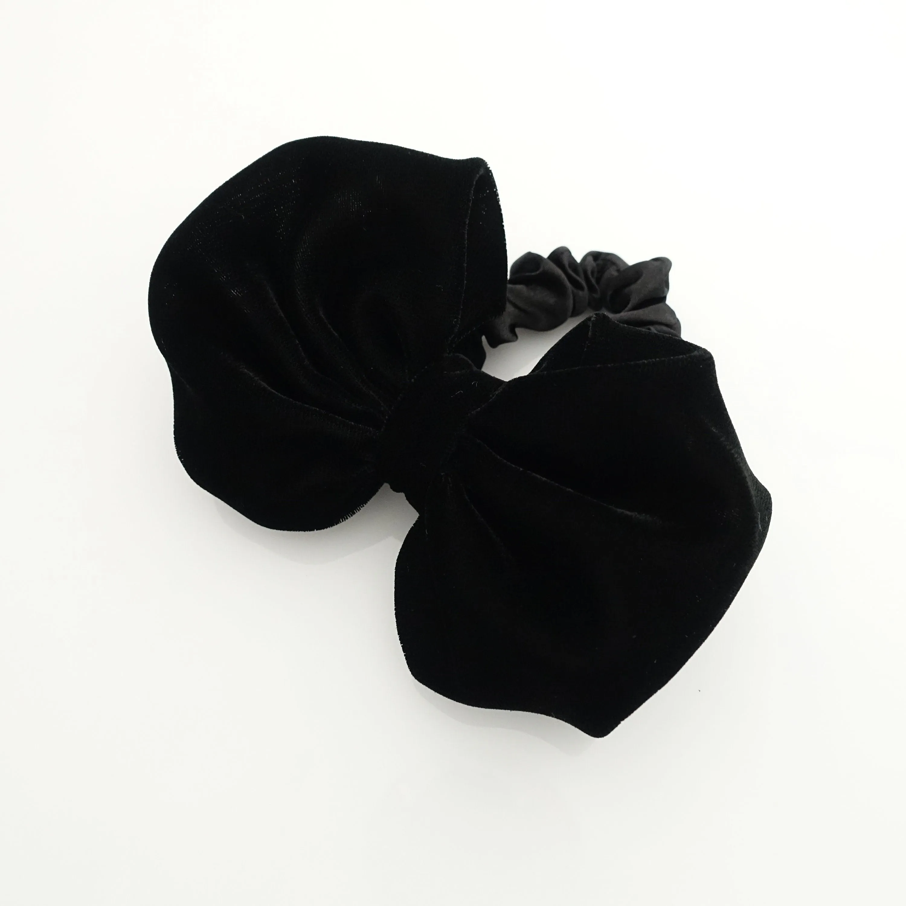 Luxury soft silk velvet balloon hair bow scrunchies pearl embellished scrunchy black velvet hair tie ponytail holder women scrunchy new