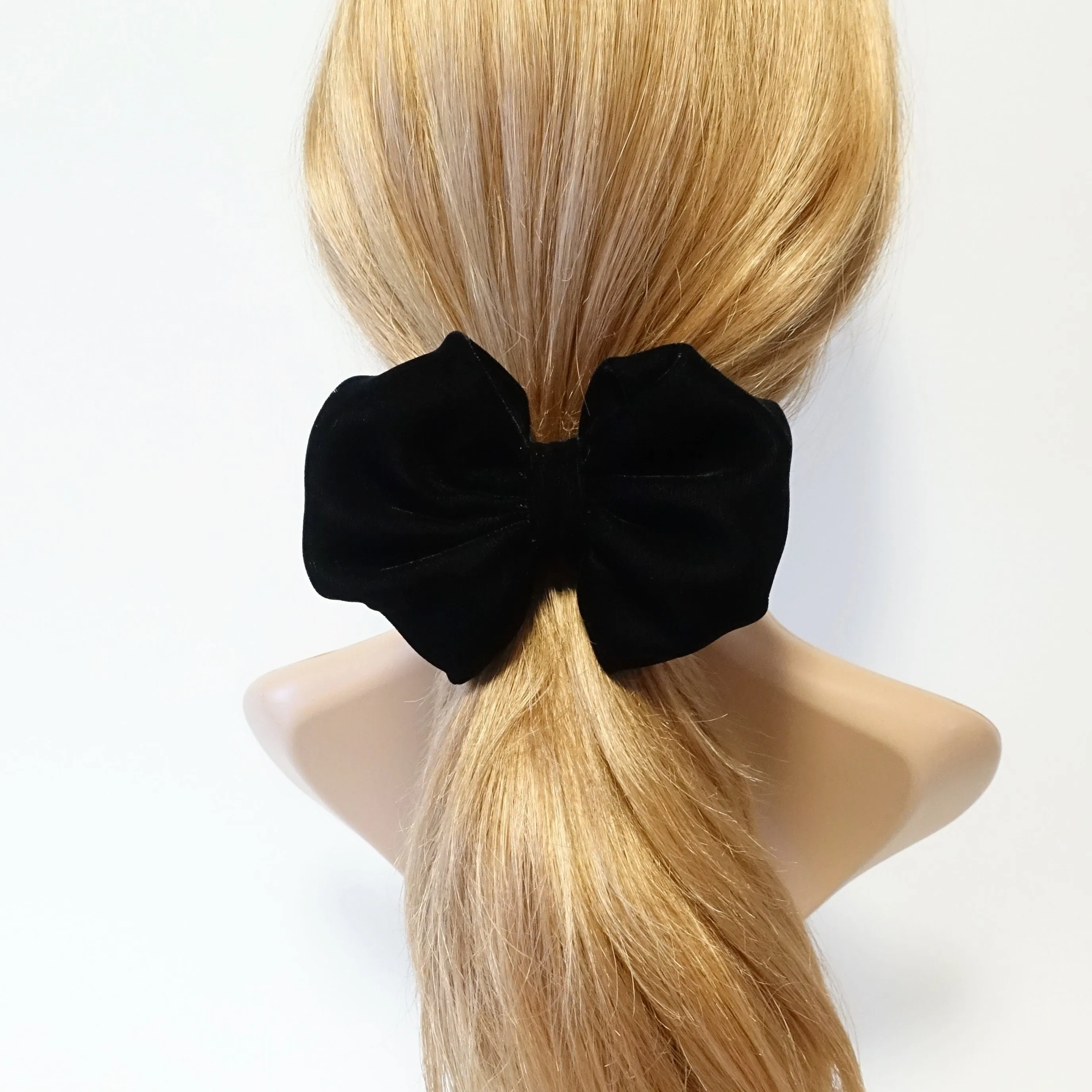 Luxury soft silk velvet balloon hair bow scrunchies pearl embellished scrunchy black velvet hair tie ponytail holder women scrunchy new