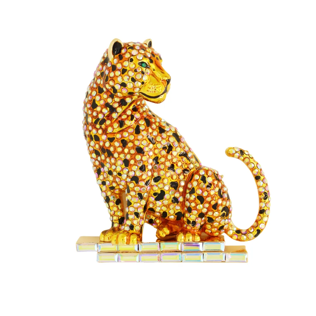 Majestic Crystal Leopard Brooch